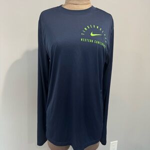 Minnesota Timberwolves Shirt Mens Small Navy NBA Basketball Nike Dri Fit